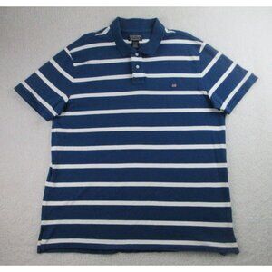 Polo Jeans‎ Company Shirt Mens XXL Blue Striped Short Sleeve Golf RL Flag Logo